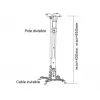 Soporte de techo Sunne PRO02, carga máx. 20 kg, acabado plateado