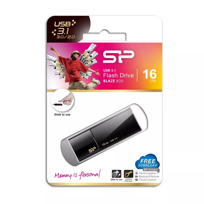 Silicon Power Blaze B05 memoria USB, 16 GB, USB 3.0, negra