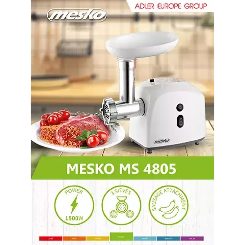 Picadora de carne Mesko Home MS 4805 600 W blanca
