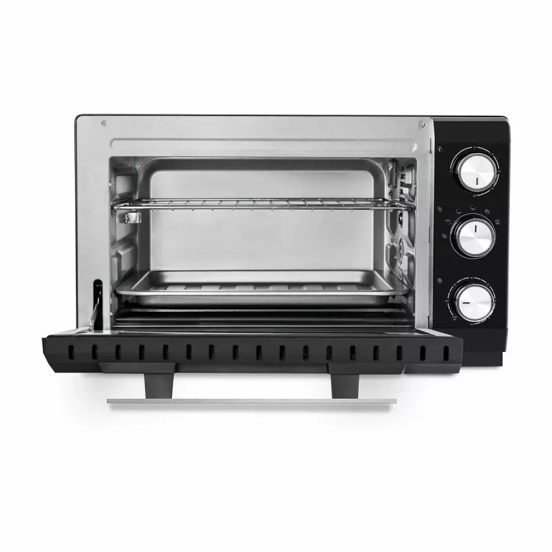 Caso TO 20 Design-Oven minihorno eléctrico, 20 l, 1500 W, convección, asador giratorio, temporizador, hasta 230 °C, carcasa Cool-Touch, negro