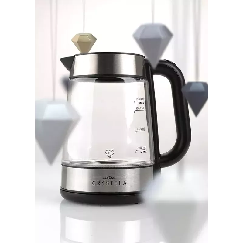 Hervidor eléctrico Eta 1,7 L 2200 W negro acero inoxidable transparente