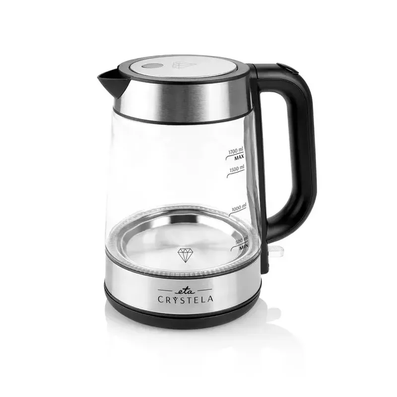 Hervidor eléctrico Eta 1,7 L 2200 W negro acero inoxidable transparente