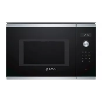Microondas integrable solo Bosch Serie 6 BFL554MS0 — 900 W, 25 L, control giratorio y táctil, acero inoxidable/negro