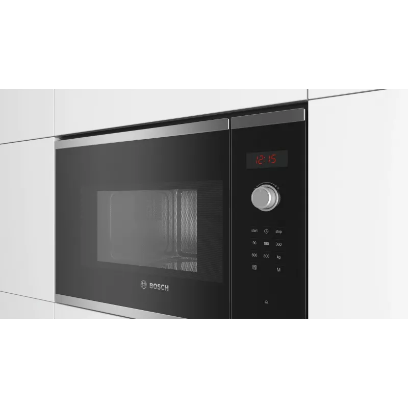 Bosch Serie 4 BFL523MS0 Microondas Negro, acero inoxidable Microondas solo integrable 20 L 800 W