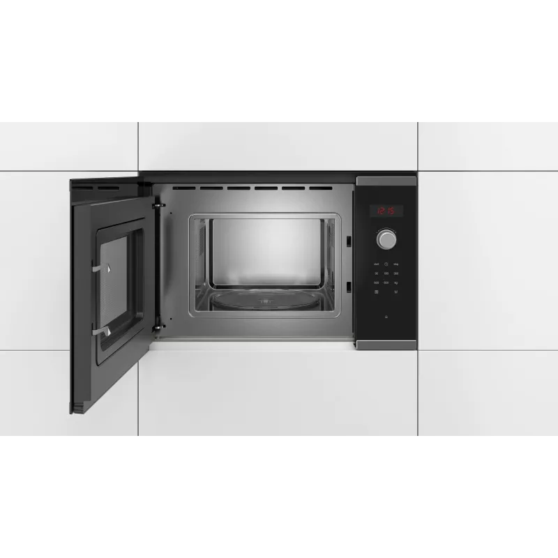 Bosch Serie 4 BFL523MS0 Microondas Negro, acero inoxidable Microondas solo integrable 20 L 800 W
