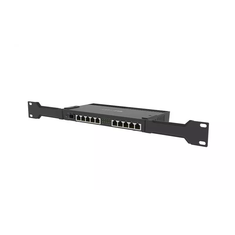 Router con cable MikroTik RB4011IGS+RM — 10x Gigabit RJ-45, 1x SFP+, 1,4 GHz 4 núcleos, 1 GB RAM, rack 1U, salida PoE