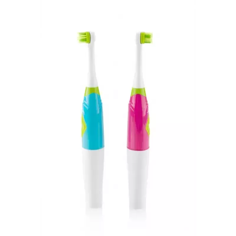 ETA Sonetic ETA129490070 cepillo de dientes infantil a pilas con vaso y soporte, 2 cabezales, 2x AAA, temporizador de 2 minutos, rosa