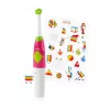 ETA Sonetic ETA129490070 cepillo de dientes infantil a pilas con vaso y soporte, 2 cabezales, 2x AAA, temporizador de 2 minutos, rosa