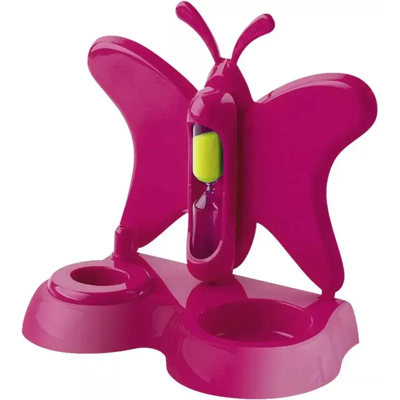 ETA Sonetic ETA129490070 cepillo de dientes infantil a pilas con vaso y soporte, 2 cabezales, 2x AAA, temporizador de 2 minutos, rosa