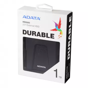 Disco duro externo ADATA 1TB USB 3.2 Gen 1 HD680 — 1 TB, USB 3.2 Gen 1, negro, HDD portátil