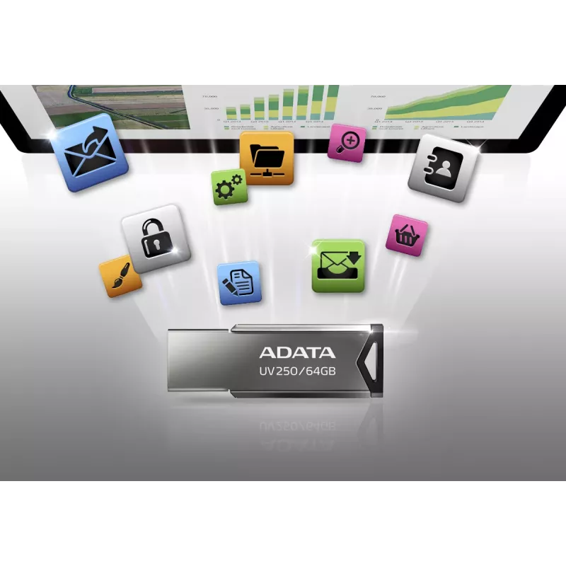 Memoria flash USB ADATA UV250 16 GB USB Type-A 2.0 Plata