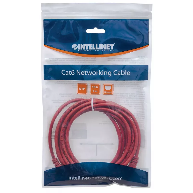 Goobay cable de conexión CAT 5e U/UTP, 3 m, rojo, CCA (68369)