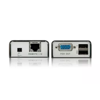 ATEN extensor KVM MINI USB VGA (100 m), transmisor y receptor, con cable, 100 m, Cat5, 1920 x 1200 píxeles, negro