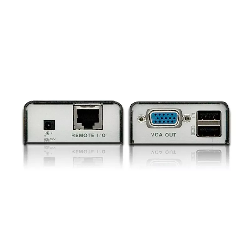 ATEN extensor KVM MINI USB VGA (100 m), transmisor y receptor, con cable, 100 m, Cat5, 1920 x 1200 píxeles, negro
