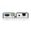 ATEN extensor KVM MINI USB VGA (100 m), transmisor y receptor, con cable, 100 m, Cat5, 1920 x 1200 píxeles, negro