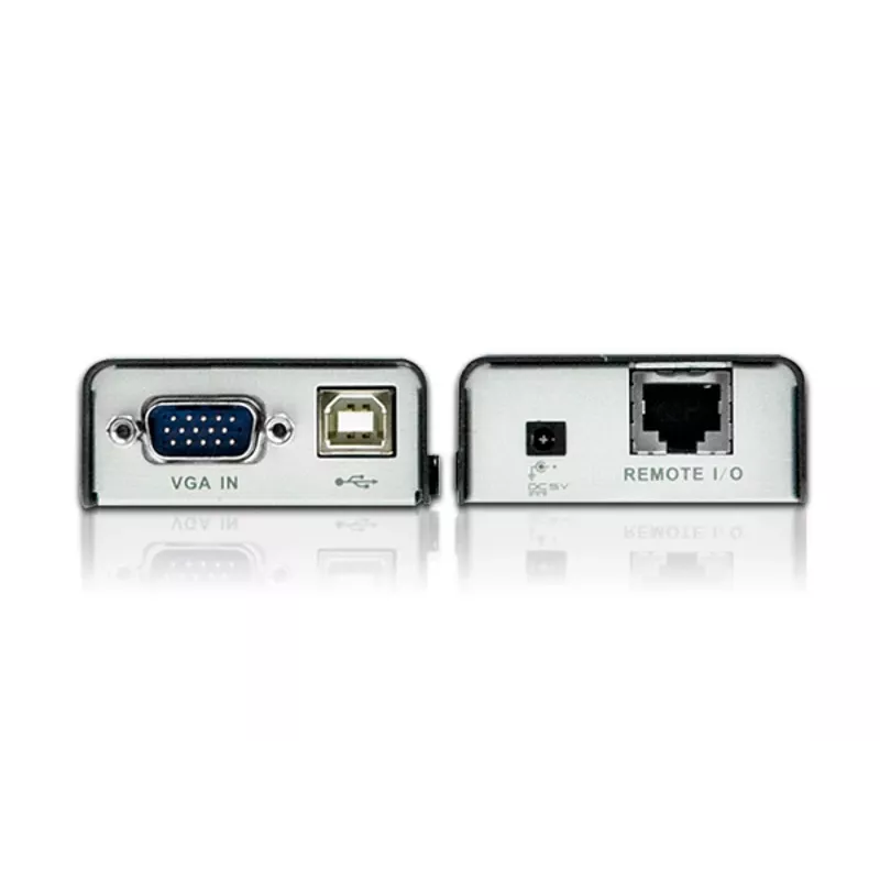 ATEN extensor KVM MINI USB VGA (100 m), transmisor y receptor, con cable, 100 m, Cat5, 1920 x 1200 píxeles, negro