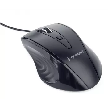 Ratón GEMBIRD USB óptico para diestros MUS-4B-02 — 1200 DPI, 4 botones, con cable, negro