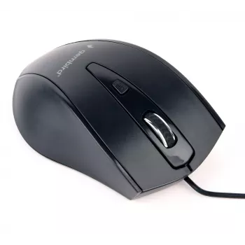 Ratón GEMBIRD USB óptico para diestros MUS-4B-02 — 1200 DPI, 4 botones, con cable, negro