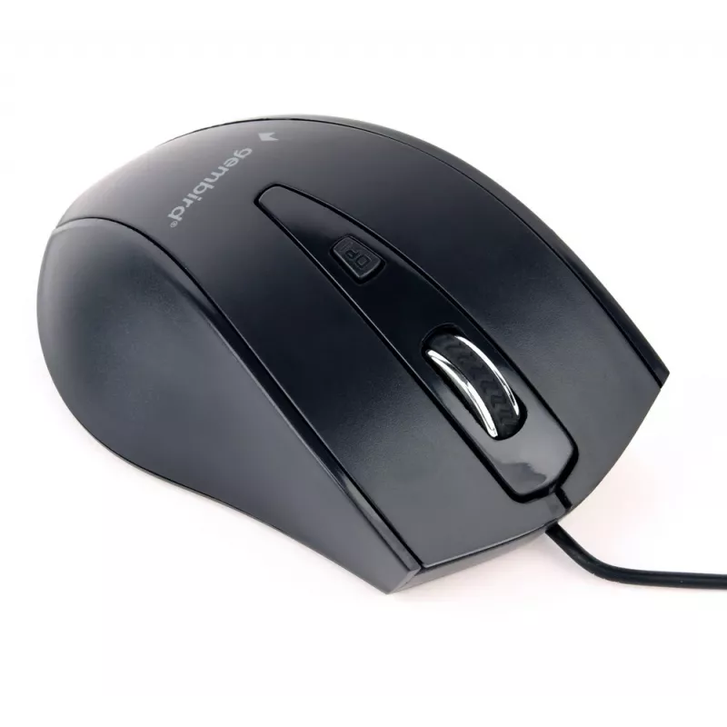 Ratón GEMBIRD USB óptico para diestros MUS-4B-02 — 1200 DPI, 4 botones, con cable, negro