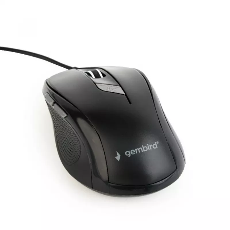Ratón óptico GEMBIRD MUS-6B-01 – 6 botones, rueda de desplazamiento, USB, negro