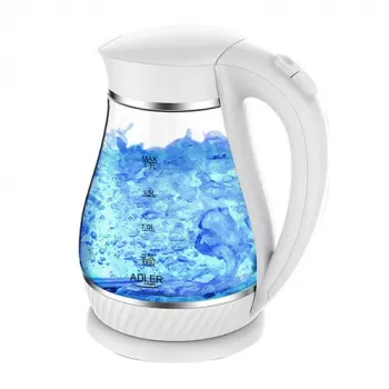 Hervidor eléctrico Adler 1,7 L 2200 W – carcasa de cristal, indicador de nivel de agua, base 360°, apagado automático