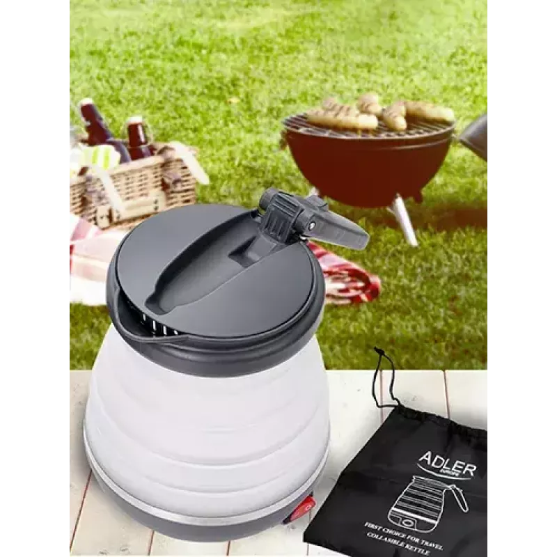 Hervidor de agua Adler AD 1279 — 0,6 L, 750 W, carcasa de plástico, control por botones, luz indicadora