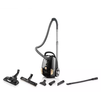 Aspirador de escoba ETA Avanto 3 L — 800 W, 3 L bolsa, filtración HEPA, limpieza en seco, tapicerías/suelos duros/alfombras, negro/beige