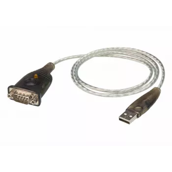 Adaptador ATEN USB 2.0 a RS-232 (100 cm), negro, metálico, 1 m, USB Type-A, DB-9, conector macho, conector macho