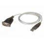 Adaptador ATEN USB 2.0 a RS-232 (100 cm), negro, metálico, 1 m, USB Type-A, DB-9, conector macho, conector macho