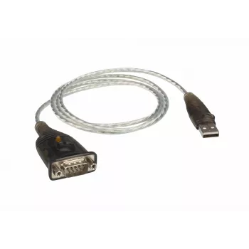 Adaptador ATEN USB 2.0 a RS-232 (100 cm), negro, metálico, 1 m, USB Type-A, DB-9, conector macho, conector macho