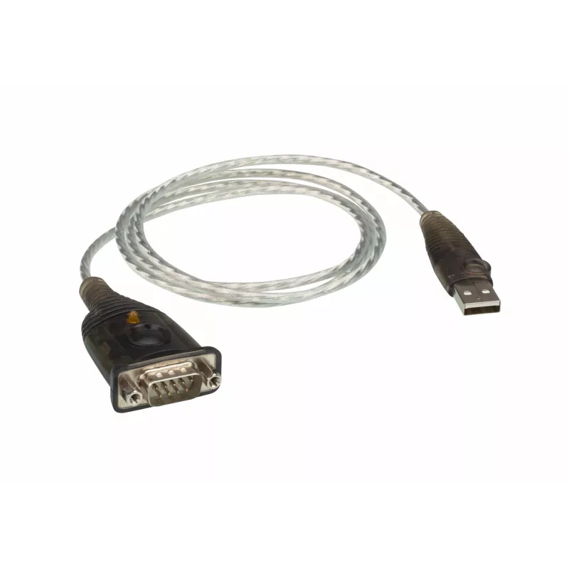 Adaptador ATEN USB 2.0 a RS-232 (100 cm), negro, metálico, 1 m, USB Type-A, DB-9, conector macho, conector macho