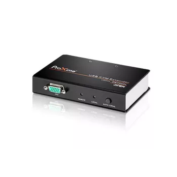 Extensor KVM ATEN USB VGA (150 m), transmisor y receptor, con cable, 150 m, Cat5e, 1920 x 1200, 1600 x 1200, 1280 x 1024, negro, gris