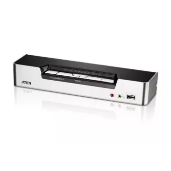 Switch KVM ATEN 4 puertos USB HDMI con audio y hub USB 2.0 (cables KVM incluidos)