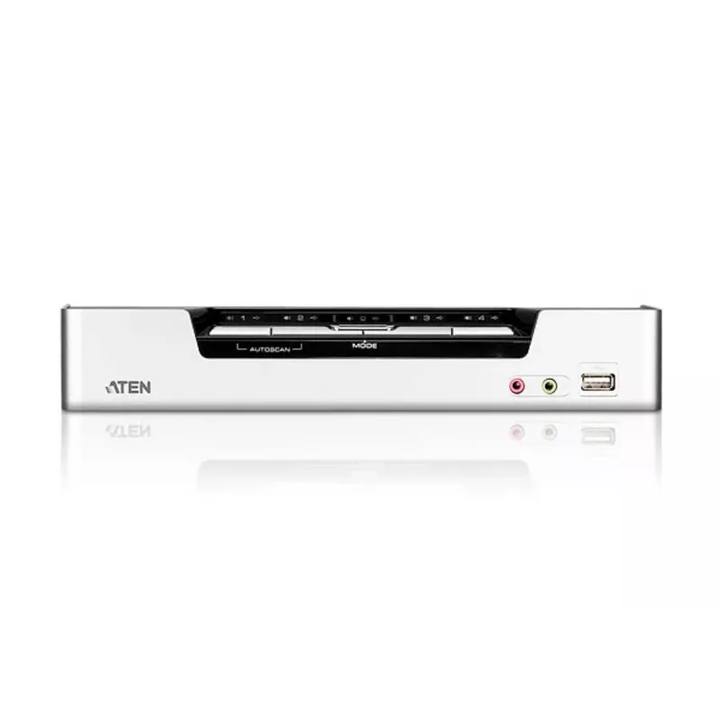 Switch KVM ATEN 4 puertos USB HDMI con audio y hub USB 2.0 (cables KVM incluidos)