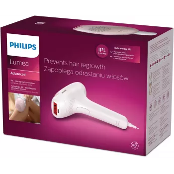 Aparato de depilación IPL Philips SC1994/00 Lumea Advanced — con cable, accesorio para el cuerpo, lámpara de 4 cm², blanco/rosa