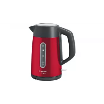 Hervidor de agua Bosch TWK4P434 — 1,7 L, 2400 W, Negro/Rojo