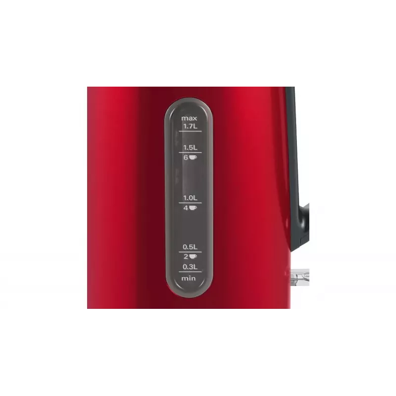 Hervidor de agua Bosch TWK4P434 — 1,7 L, 2400 W, Negro/Rojo