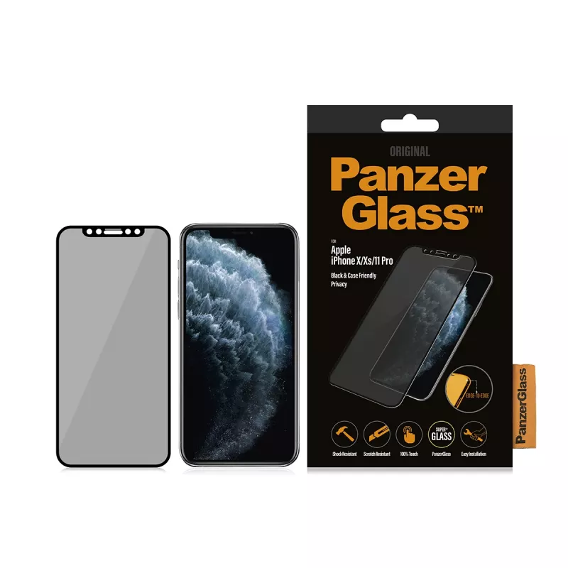 PanzerGlass ® Protector de pantalla de privacidad iPhone 11 Pro | X | Xs | Edge-to-Edge