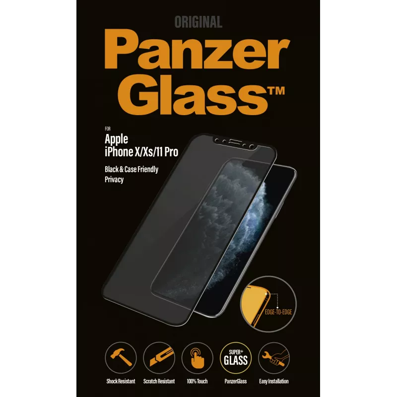 PanzerGlass ® Protector de pantalla de privacidad iPhone 11 Pro | X | Xs | Edge-to-Edge