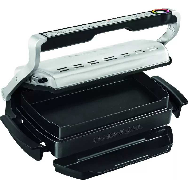 Tefal OptiGrill+ XL GC724D grill de contacto, 2000 W, 9 programas, 800 cm², negro/metálico
