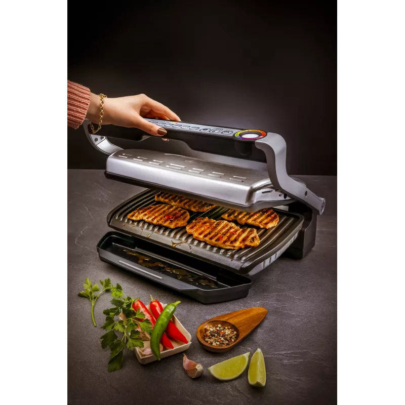 Tefal OptiGrill+ XL GC724D grill de contacto, 2000 W, 9 programas, 800 cm², negro/metálico