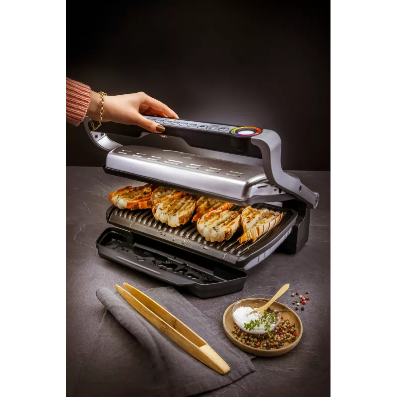 Tefal OptiGrill+ XL GC724D grill de contacto, 2000 W, 9 programas, 800 cm², negro/metálico