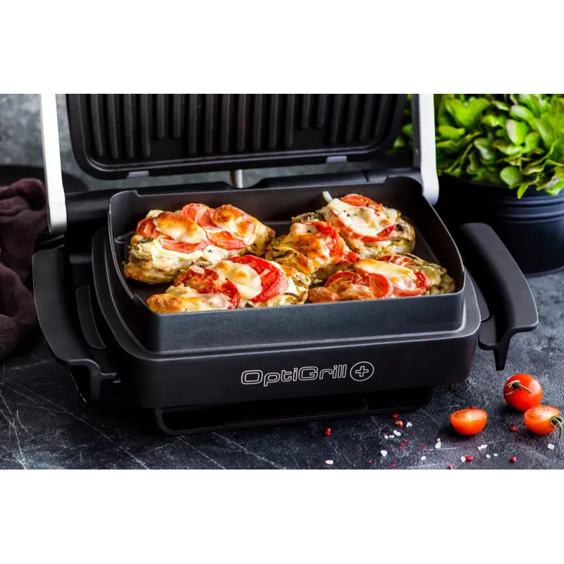 Tefal OptiGrill+ XL GC724D grill de contacto, 2000 W, 9 programas, 800 cm², negro/metálico
