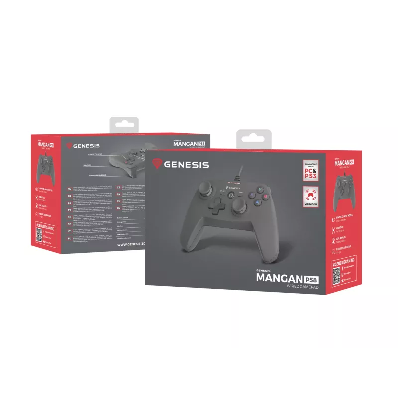 GENESIS P58 negro mando USB analógico PC, PlayStation 3