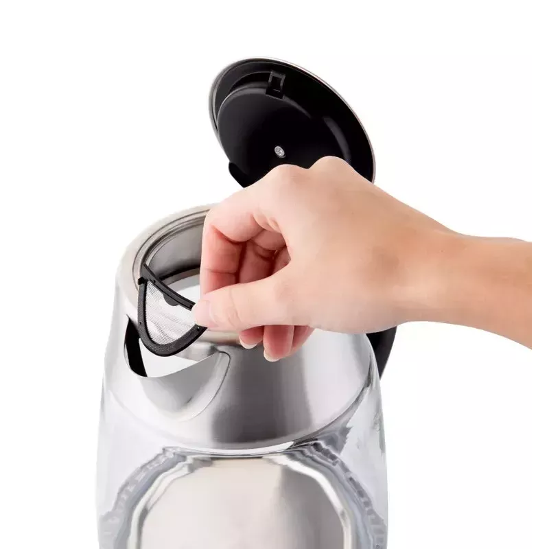 Hervidor de agua ETA ETA915390000 — 1,5 l, 2200 W, acero inoxidable y cristal transparente, negro