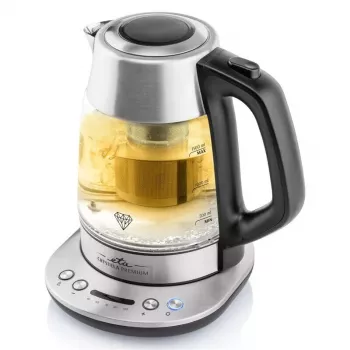 Hervidor de agua ETA ETA915390000 — 1,5 l, 2200 W, acero inoxidable y cristal transparente, negro