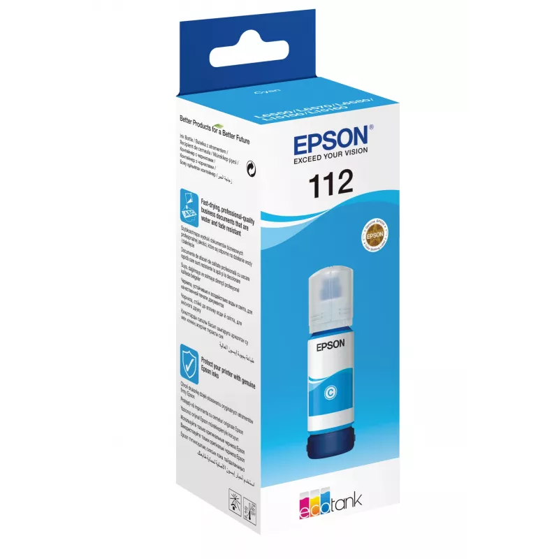 Botella de tinta Epson 112 EcoTank cian pigmentado