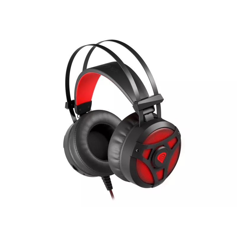 GENESIS Neon 360 auriculares gaming con cable y diadema negro, rojo
