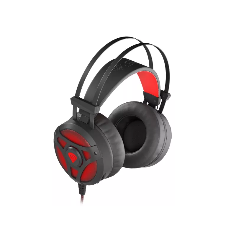 GENESIS Neon 360 auriculares gaming con cable y diadema negro, rojo