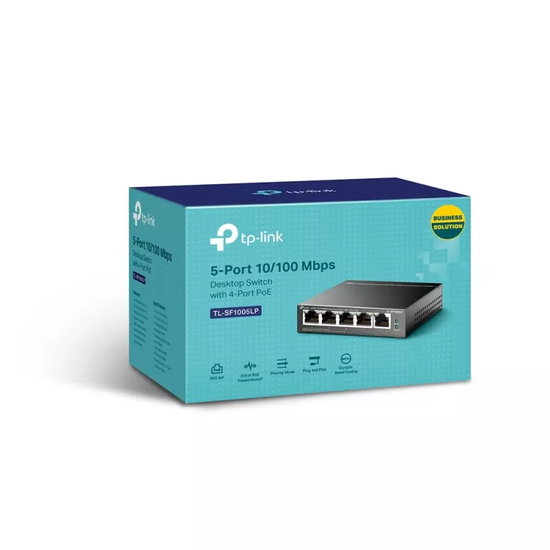Switch no gestionado TP-Link TL-SF1005LP 5 puertos 10/100Mbps con 4 puertos PoE
